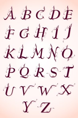 Set of Calligraphy Alphabet