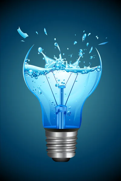 Splashing Water for Bulb — Stock Vector