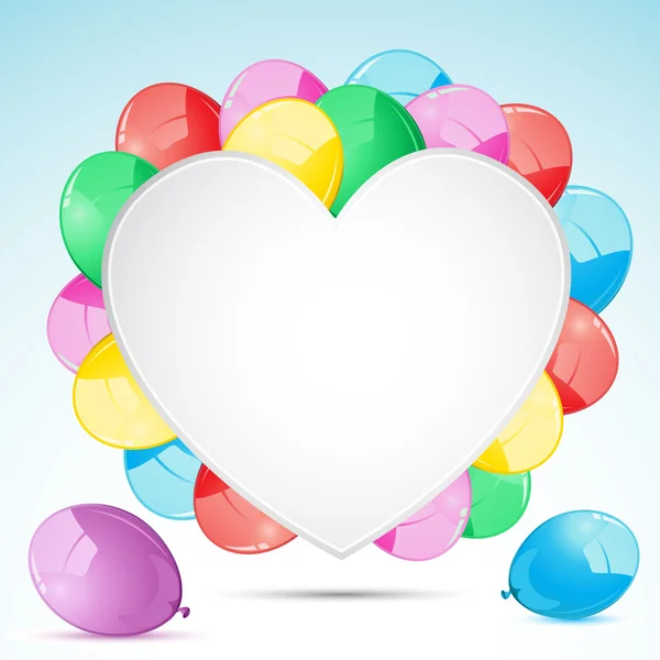 Bunch of Balloon with Heart — Stock Vector