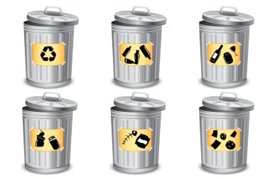 Different type Trash Bin clipart