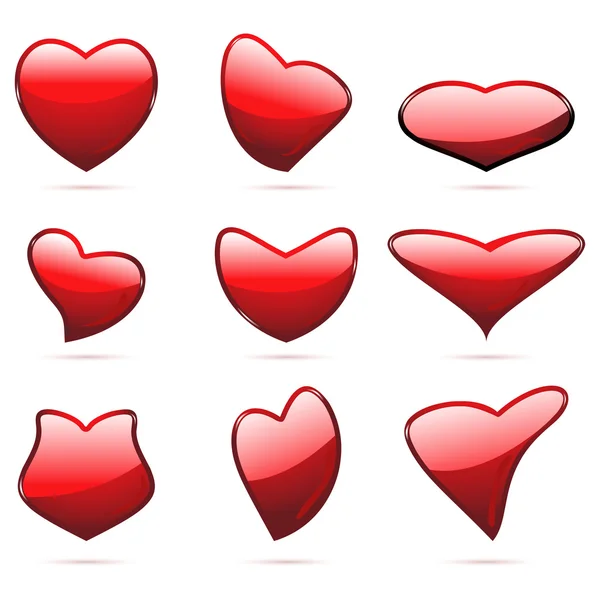 Různý tvar srdce — Stockový vektor