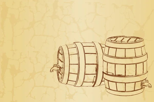Baril de bière sur fond vintage — Image vectorielle