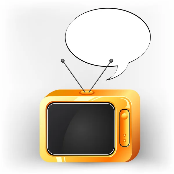 Televisie met tekstballon — Stockvector