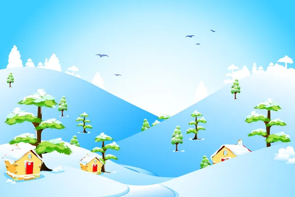 Krajobraz zimowy — Wektor stockowy