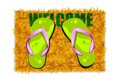 Feet on Door Mat clipart