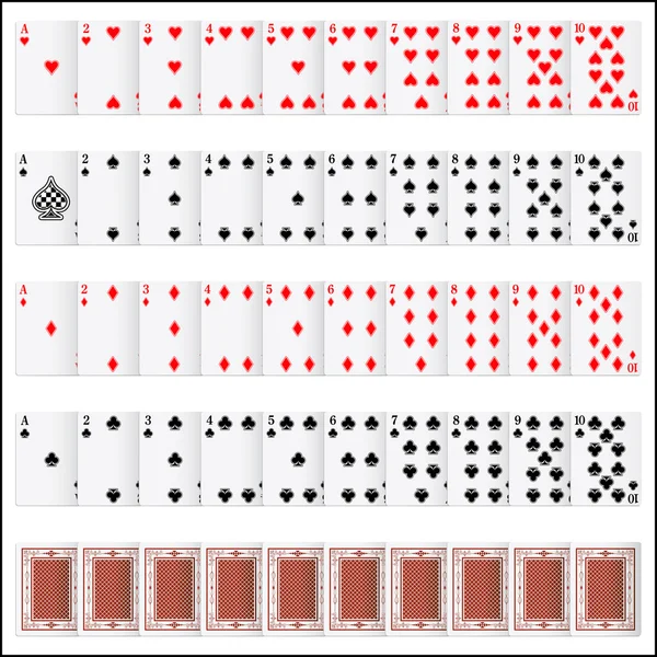 Complete set van speelkaart — Stockvector