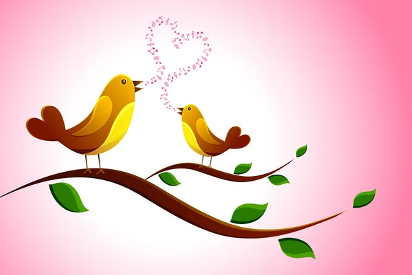Singing Love Bird — Stock Vector