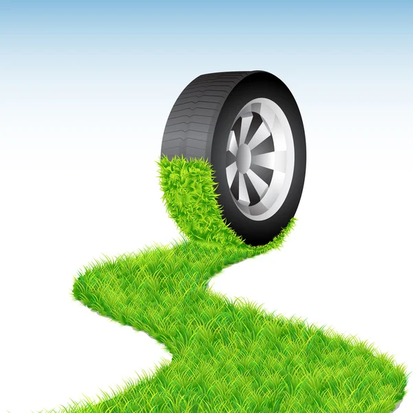 Rolling Tyre — Stock Vector