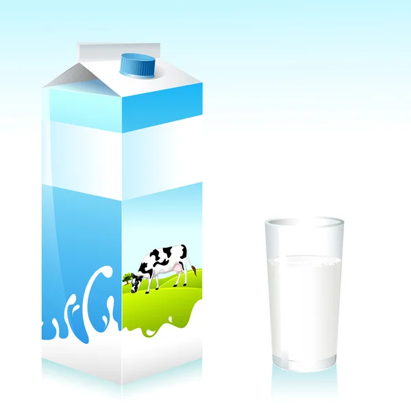 Envase de cartón de leche — Vector de stock
