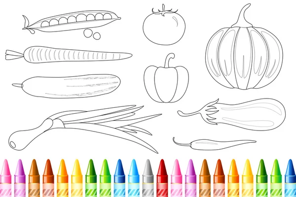 Livre de couleur de légumes — Image vectorielle