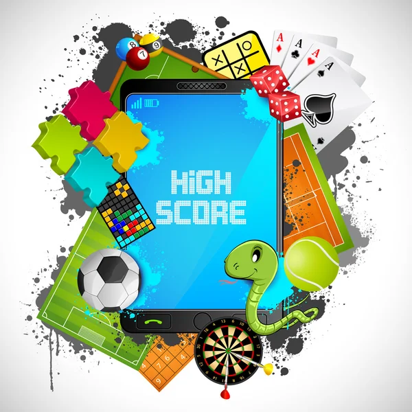 Mobile Gaming — Stock Vector