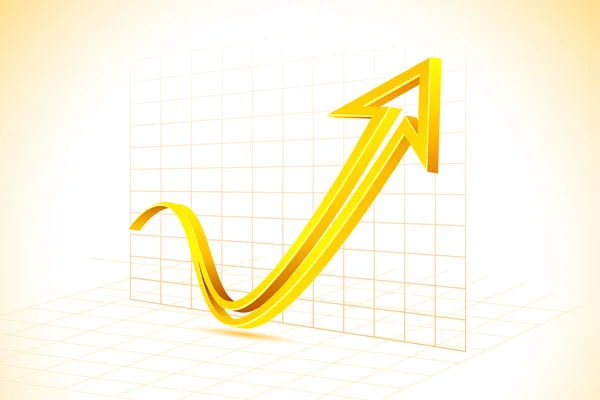 Arrow on Graph — Stock Vector