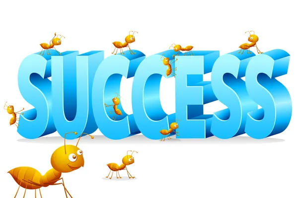 Ant Climbing on Success — Stock Vector