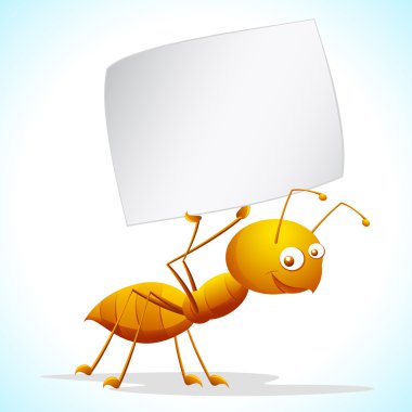 Ant with Placard clipart