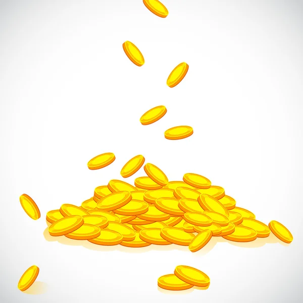 Haldy zlatá mince — Stockový vektor