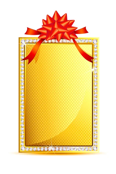 Ribbon on Gift Card — Stock Vector