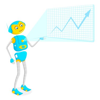 Robot giving Presentation clipart