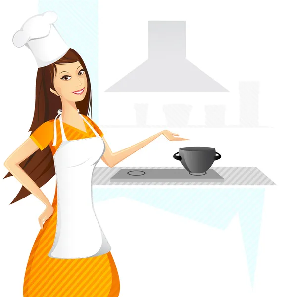 Lady Cook — Stock Vector