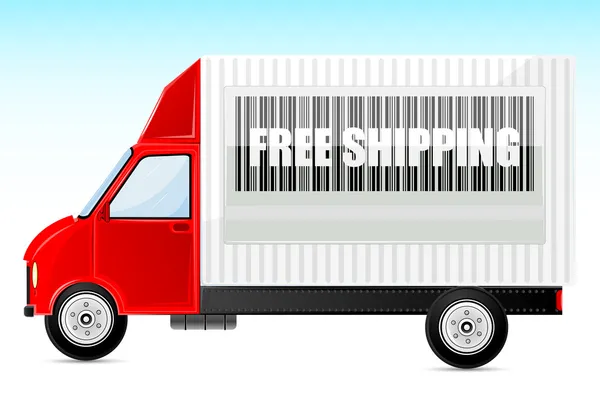 Free Shipping Truck — Stock Vector
