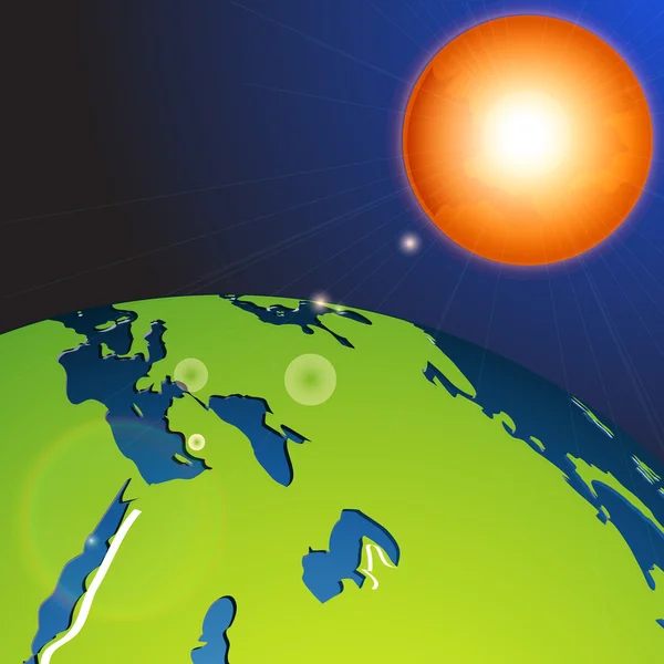 stock vector Earth in Solar System