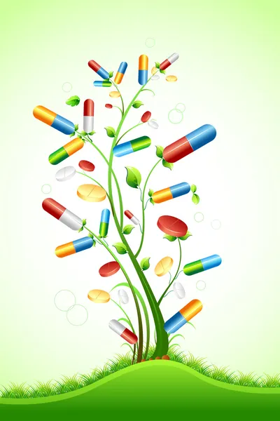 Árbol de píldora médica — Vector de stock