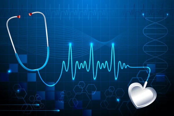 Stethescope ukazovat tlukot srdce — Stockový vektor