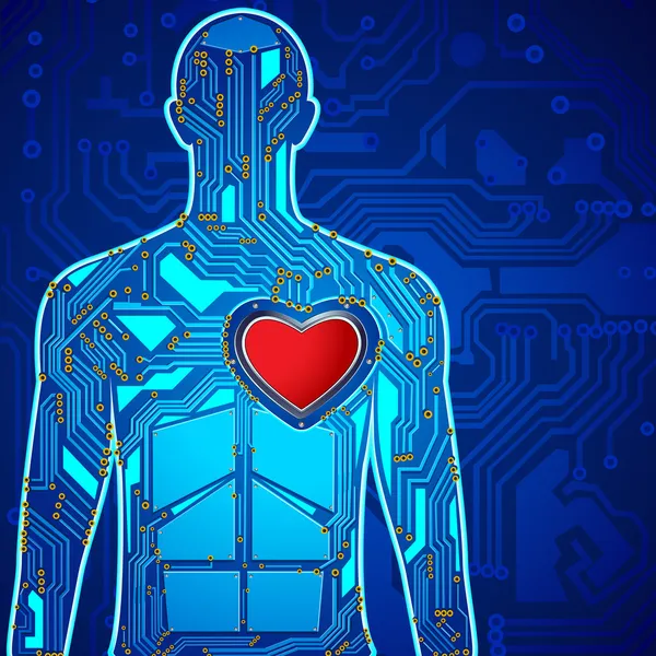 Emberi szív technológia — Stock Vector
