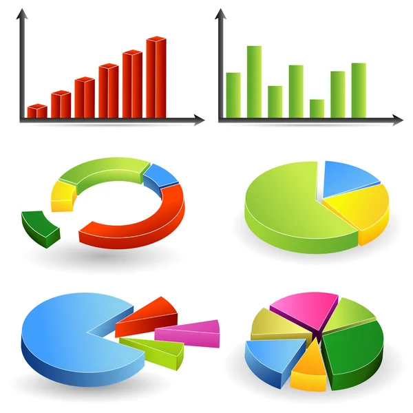Gráfico de barras y gráfico circular — Vector de stock