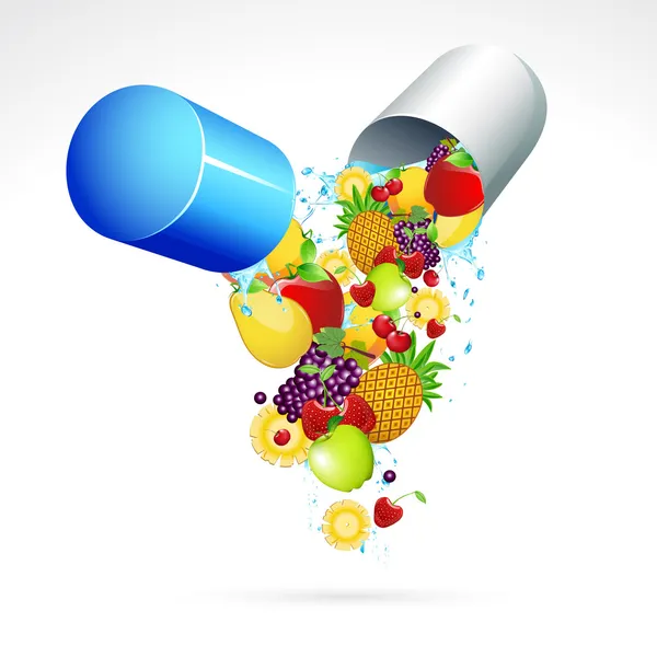 Pilule vitaminique — Image vectorielle