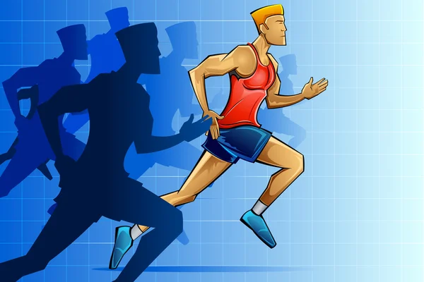 Racer à Marathon — Image vectorielle