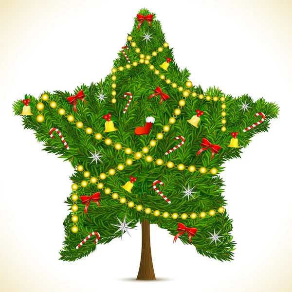 Tvar hvězdy vánoční strom — Stockový vektor