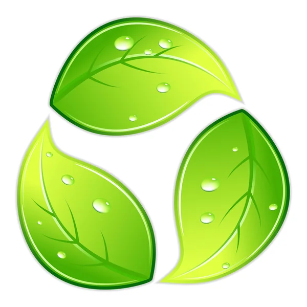 葉のリサイクルシンボル — ストックベクタ