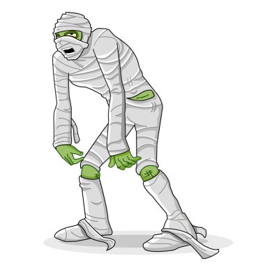 Mummy wrapped in bandage clipart