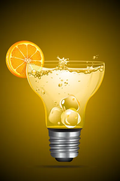Cocktail im Glühbirnenglas — Stockvektor