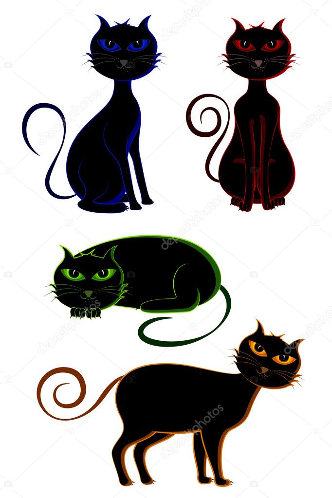 Scary Cat — Stock Vector © vectomart #6311702