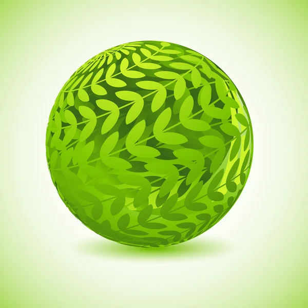 Globo Verde Brilhante — Vetor de Stock