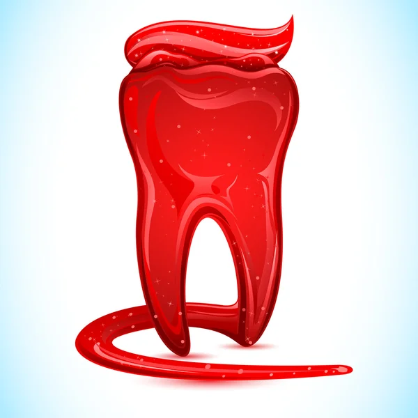 歯の形をした歯磨き粉 — ストックベクタ