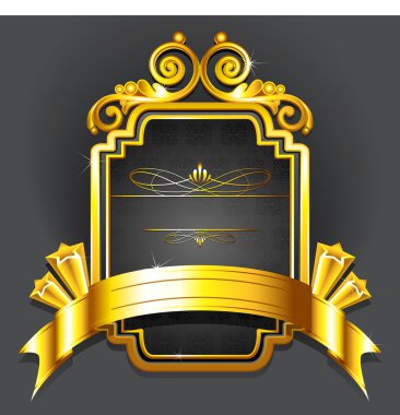 Golden Royal Badge clipart