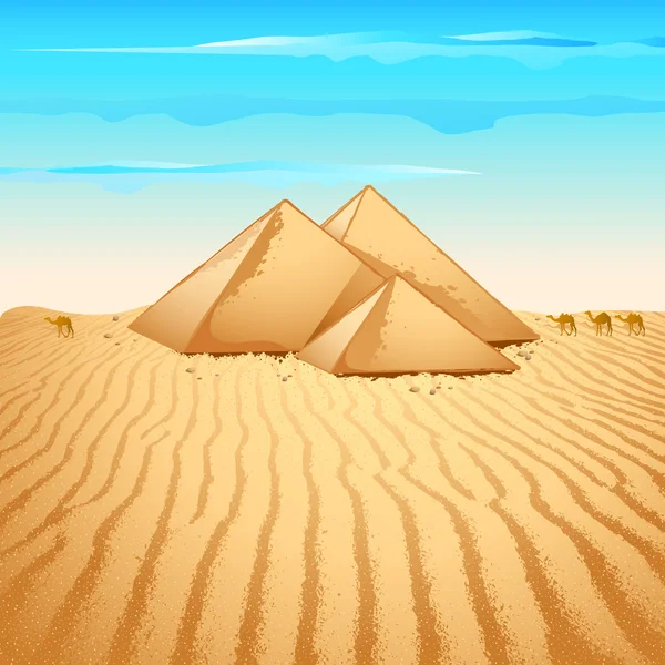 Piramide nel deserto — Vettoriale Stock
