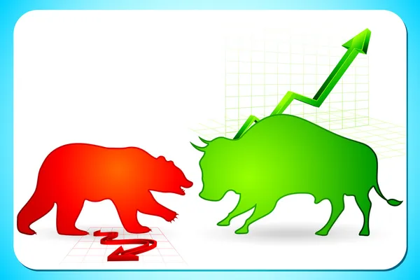 Mercado bullish e Bearish — Vetor de Stock
