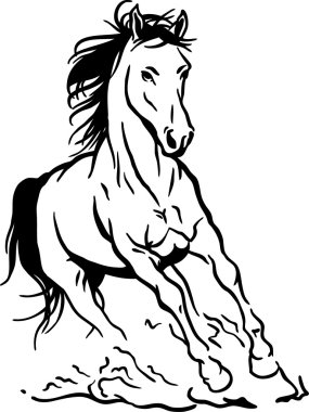 Running horse clipart