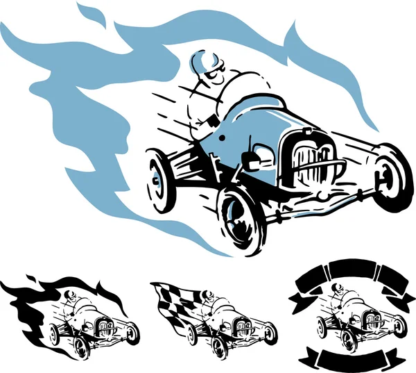 Vektör vintage yarış araba — Stok Vektör