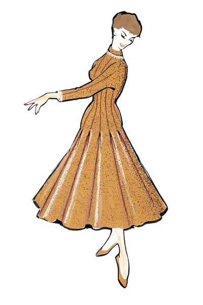50's fashion sketch — Stock Photo, Image