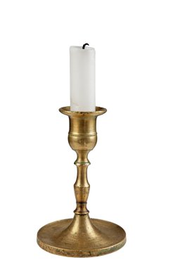 Antique brass candleholder clipart