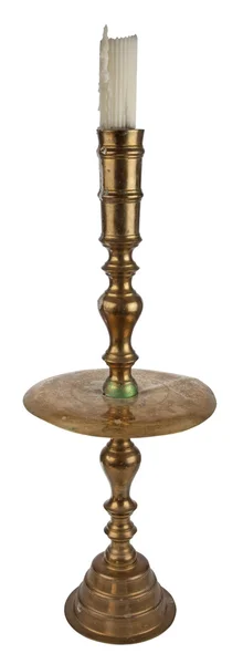Antique brass candleholder — Stock Photo, Image
