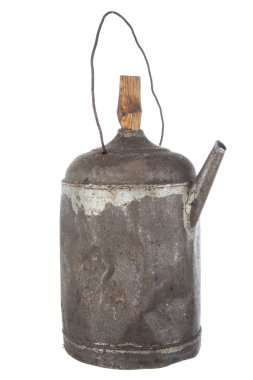 Antigue rusty old oil can clipart