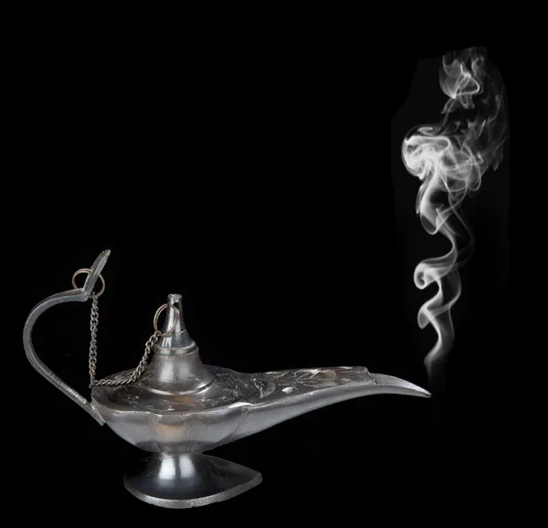Genie lamp with a smoke — Stock Photo, Image