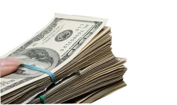 A bundle of money in hand — Stock Photo, Image