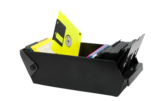 Box of floppy disks — 图库照片