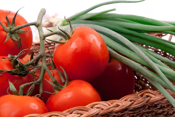 stock image Red tomatoes in a basket